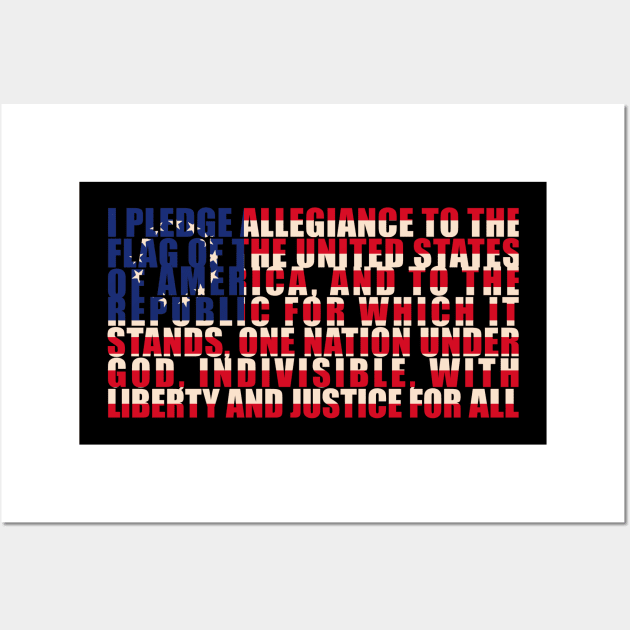 Pledge of Allegiance 1776 American Flag- Betsy Ross Wall Art by Alema Art